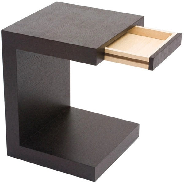 Carson Wood C Shaped Accent Table