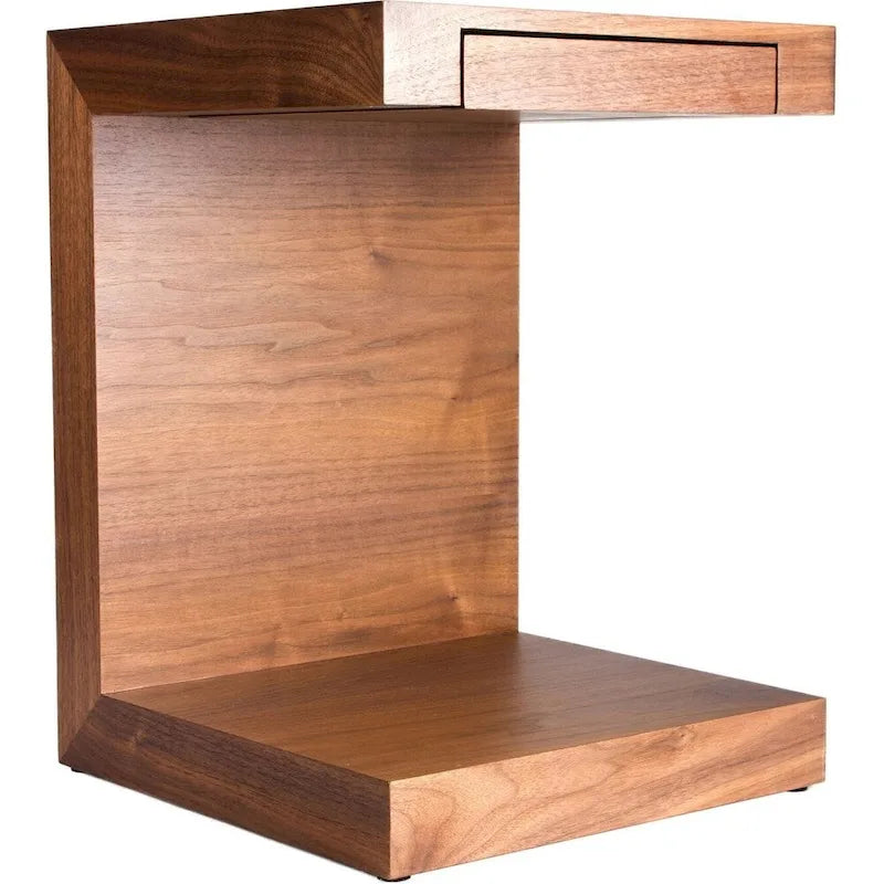 Carson Wood C Shaped Accent Table