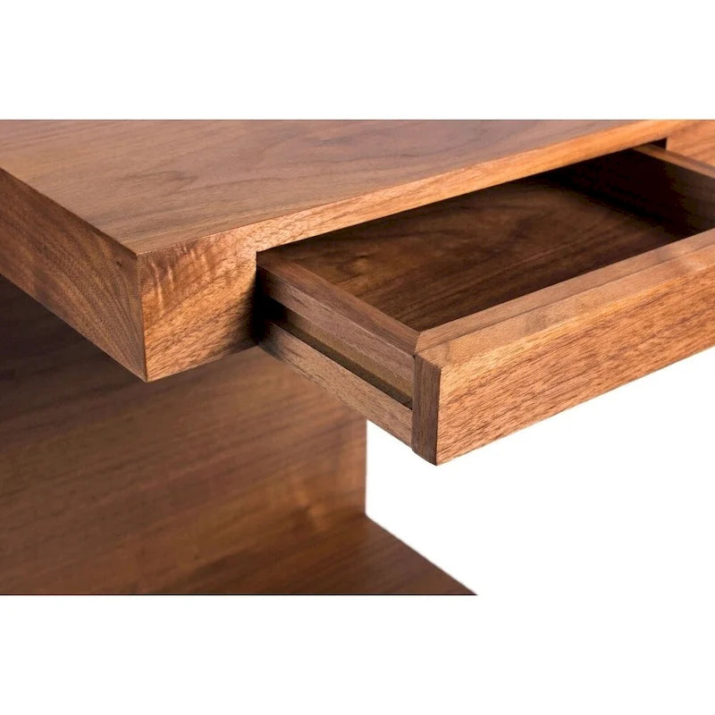 Carson Wood C Shaped Accent Table