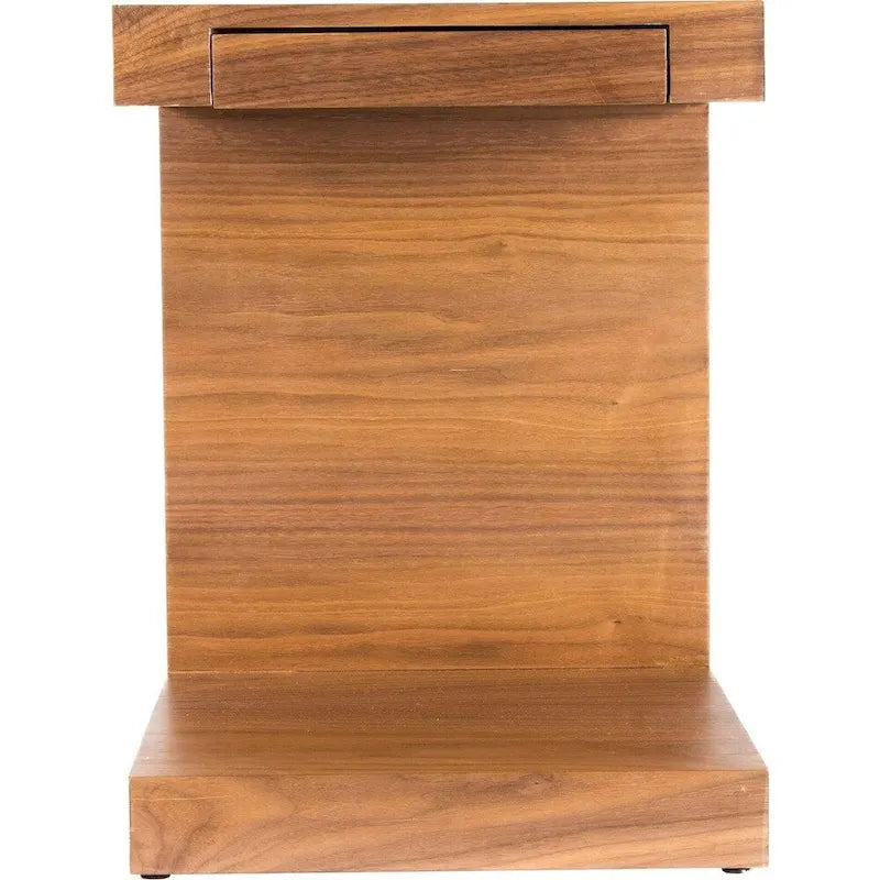 Carson Wood C Shaped Accent Table