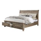 Nahkohe Transitional Grey Wood 2-Piece Storage Sleigh Bed and Chest Set by