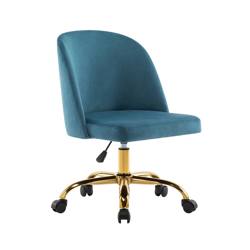 Louie Armless Velvet Desk Chairs