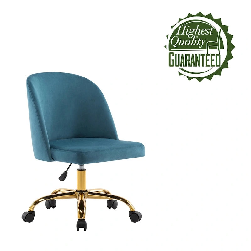 Louie Armless Velvet Desk Chairs