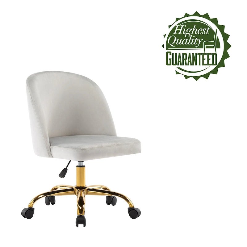 Louie Armless Velvet Desk Chairs