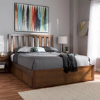 Kiowa Contemporary Walnut Wood Storage Bed