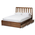 Kiowa Contemporary Walnut Wood Storage Bed