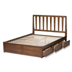 Kiowa Contemporary Walnut Wood Storage Bed