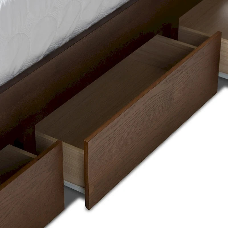 Kiowa Contemporary Walnut Wood Storage Bed