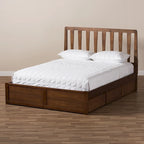 Kiowa Contemporary Walnut Wood Storage Bed