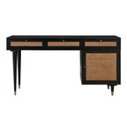 Sierra Wood and Cane 3 Drawer Desk