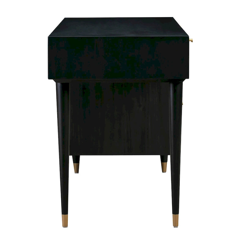 Sierra Wood and Cane 3 Drawer Desk