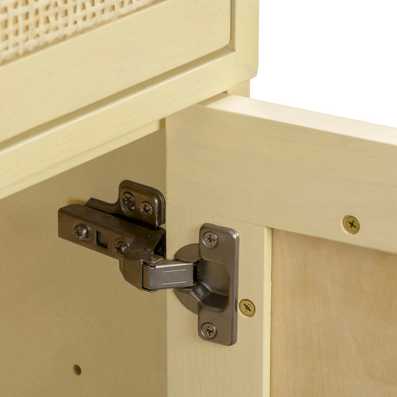Sierra Wood and Cane 3 Drawer Desk