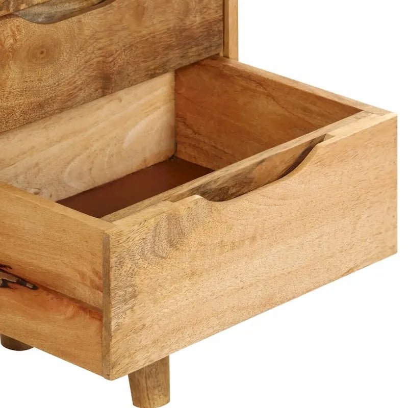 Bedside Cabinet Solid Mango Wood 15.7x11.8x23.4