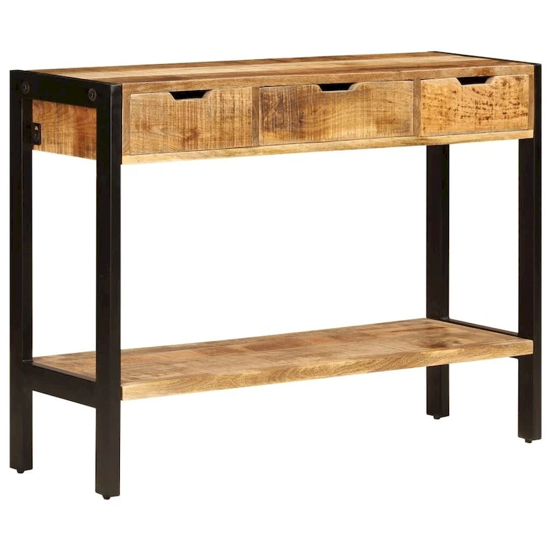Sideboard with 3 Drawers 43.3x13.8x29.5 Solid Mango Wood