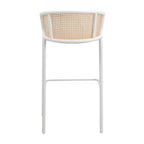 LeisureMod Ervilla Bar Stool with White Powder Coated Steel Frame Set of 2 - 37
