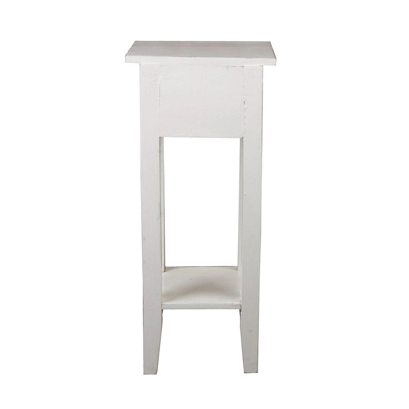 Solid Distressed Narrow Side Table - 25.75 - Washed White