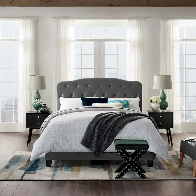 Ploce Queen Upholstered Velvet Bed