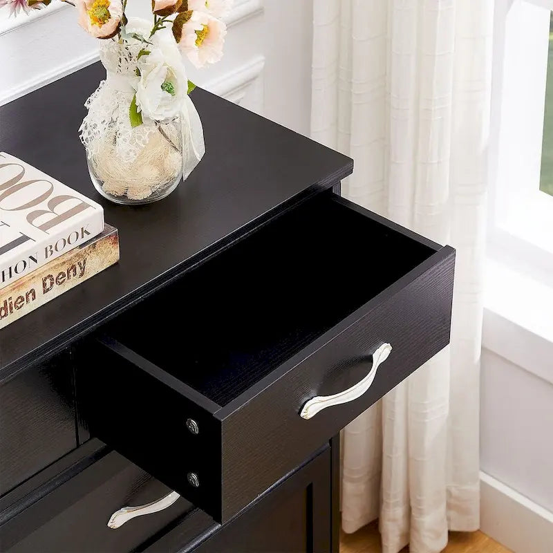 47.56W 9-drawers Bedroom long wood chest of dresser