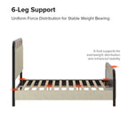 Alphons Modern Solid Wood Frame Ratten Bed with LED Headboard by