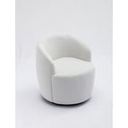 Velvet Fabric Swivel Barrel Chair with Black Powder Coating Metal Ring