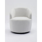 Velvet Fabric Swivel Barrel Chair with Black Powder Coating Metal Ring
