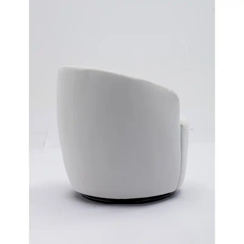 Velvet Fabric Swivel Barrel Chair with Black Powder Coating Metal Ring