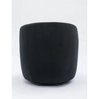 Velvet Fabric Swivel Barrel Chair with Black Powder Coating Metal Ring