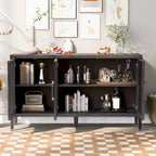 34 Tall MDF 3-door Accent Cabinet with Adjustable Shelf