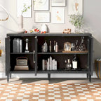 34 Tall MDF 3-door Accent Cabinet with Adjustable Shelf