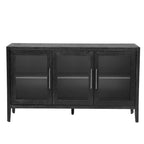 34 Tall MDF 3-door Accent Cabinet with Adjustable Shelf