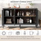 34 Tall MDF 3-door Accent Cabinet with Adjustable Shelf