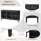 34 Tall MDF 3-door Accent Cabinet with Adjustable Shelf