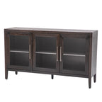 34 Tall MDF 3-door Accent Cabinet with Adjustable Shelf