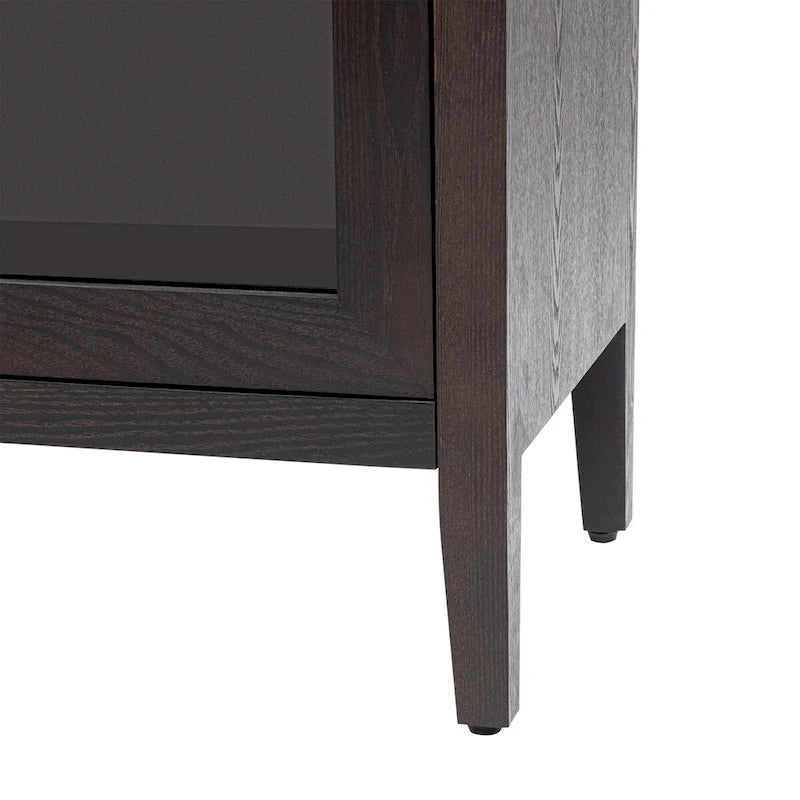 34 Tall MDF 3-door Accent Cabinet with Adjustable Shelf