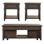Peppercorn 3 Piece Lift Top Cocktail Table Set