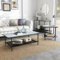 Puetz Contemporary White Glass Top 3-Piece Coffee Table Set by 