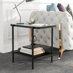 Puetz Contemporary White Glass Top 3-Piece Coffee Table Set by