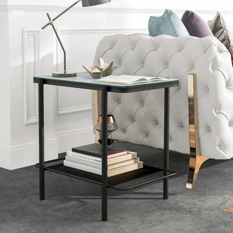 Puetz Contemporary White Glass Top 3-Piece Coffee Table Set by