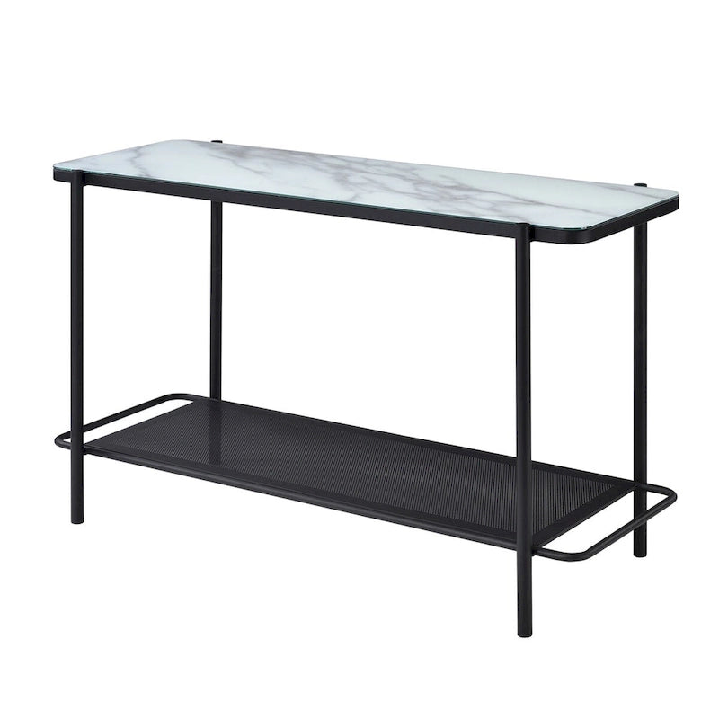 Puetz Contemporary White Glass Top 3-Piece Coffee Table Set by