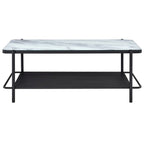 Puetz Contemporary White Glass Top 3-Piece Coffee Table Set by