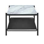 Puetz Contemporary White Glass Top 3-Piece Coffee Table Set by