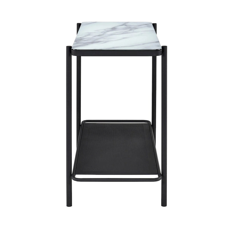 Puetz Contemporary White Glass Top 3-Piece Coffee Table Set by