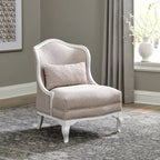  Antique White Upholstered Accent Chair
