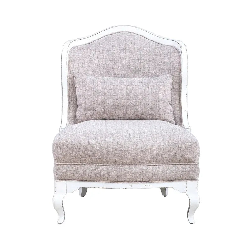 Antique White Upholstered Accent Chair
