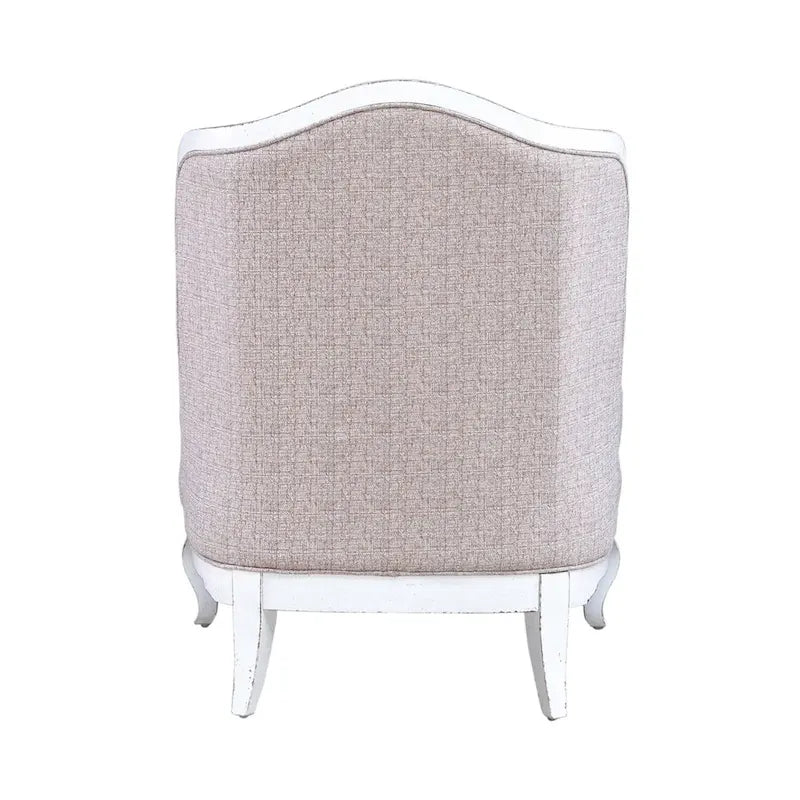 Antique White Upholstered Accent Chair
