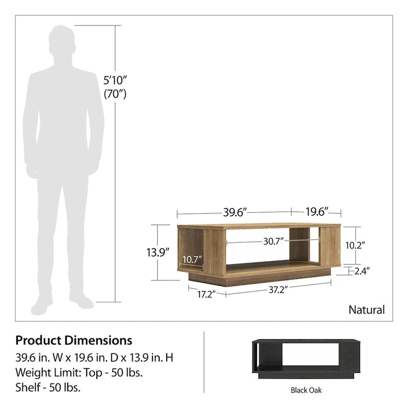 Novaris Contemporary Rectangle Coffee Table